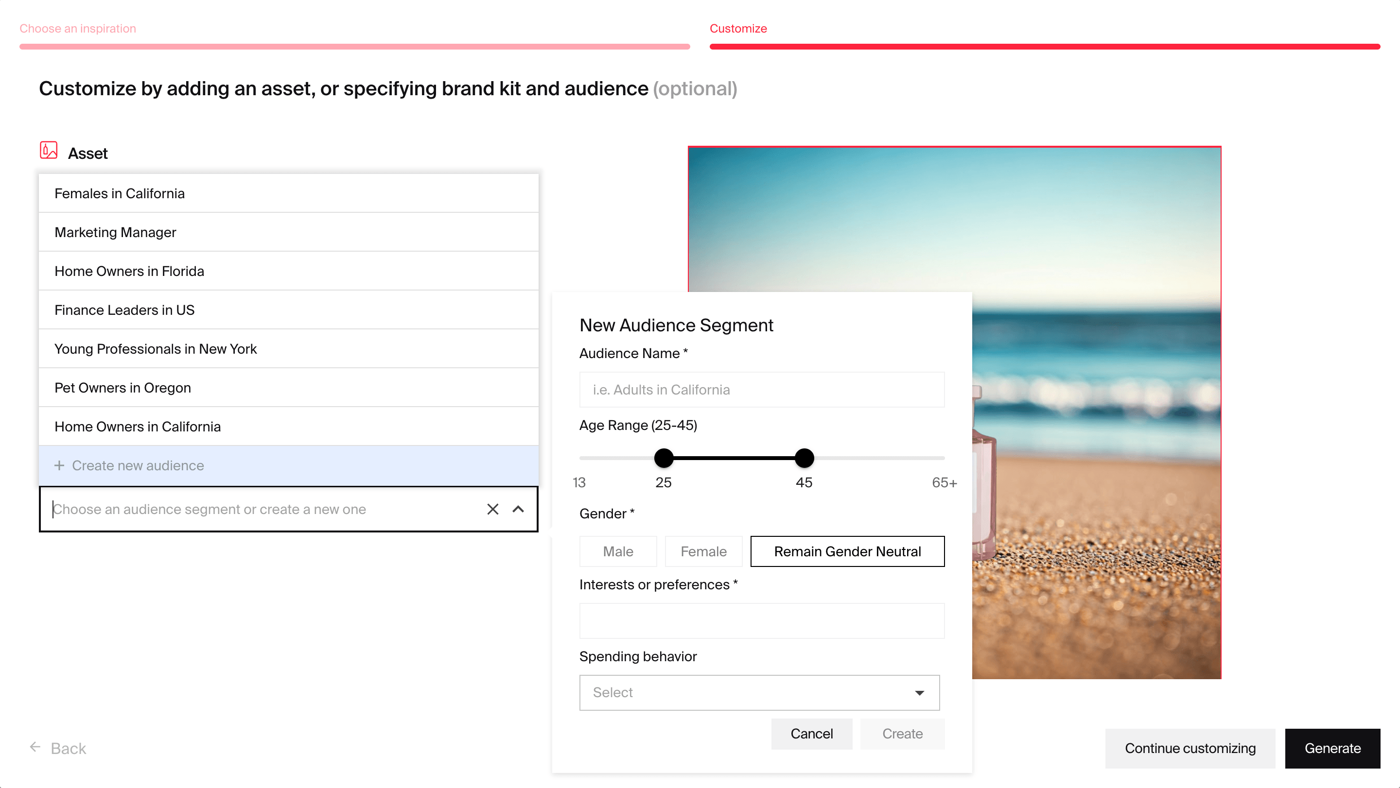 Customizing brand photo with audience information