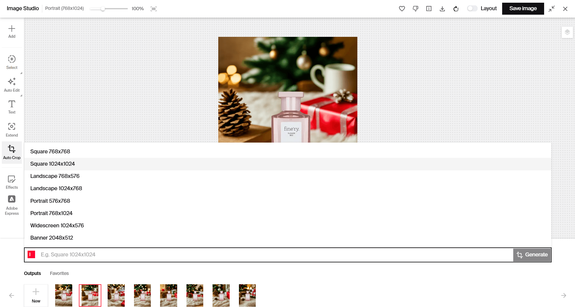 Resizing AI generated photo in Typeface