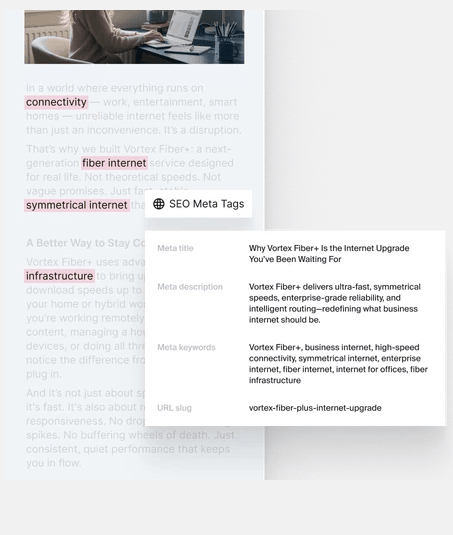AI generates meta tags for web pages