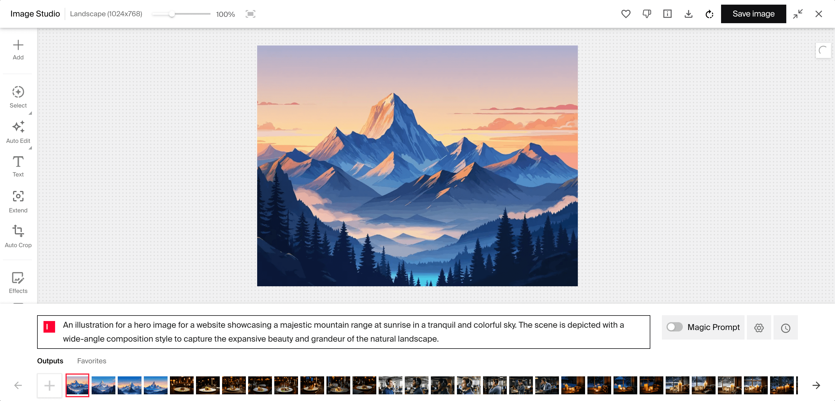 website graphic with AI image prompt